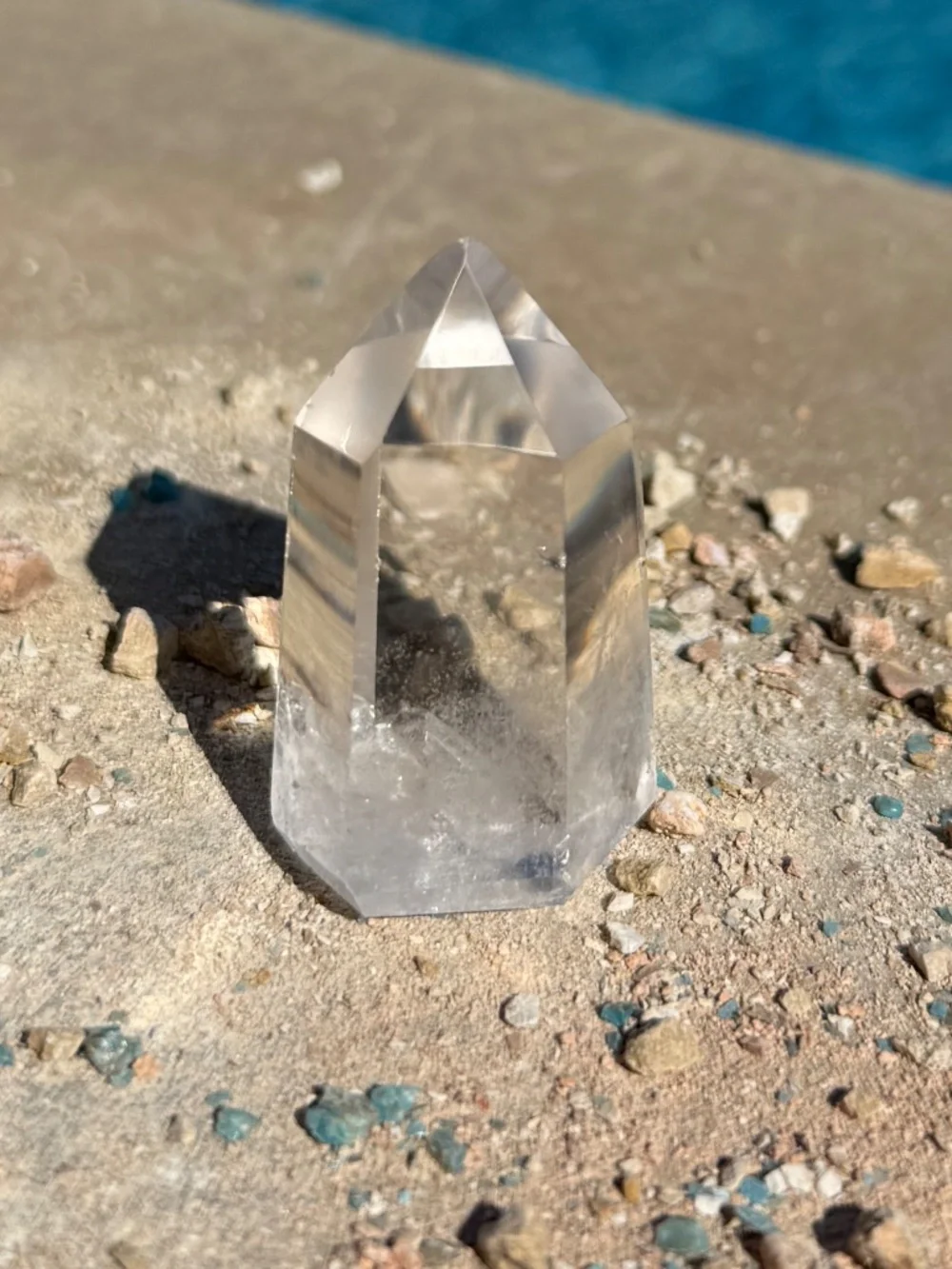 Russian High Polished Clear Quartz Tower Point Crystal
